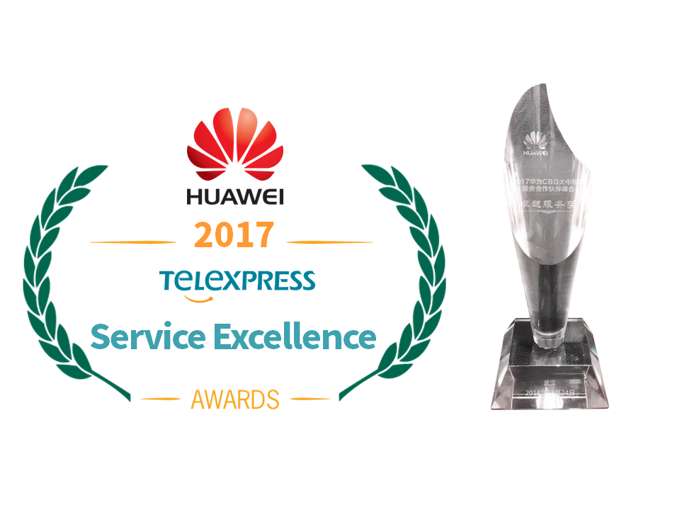 Telexpress was recognized by Huawei for Service Excellence Award in 2017 Partner Summit